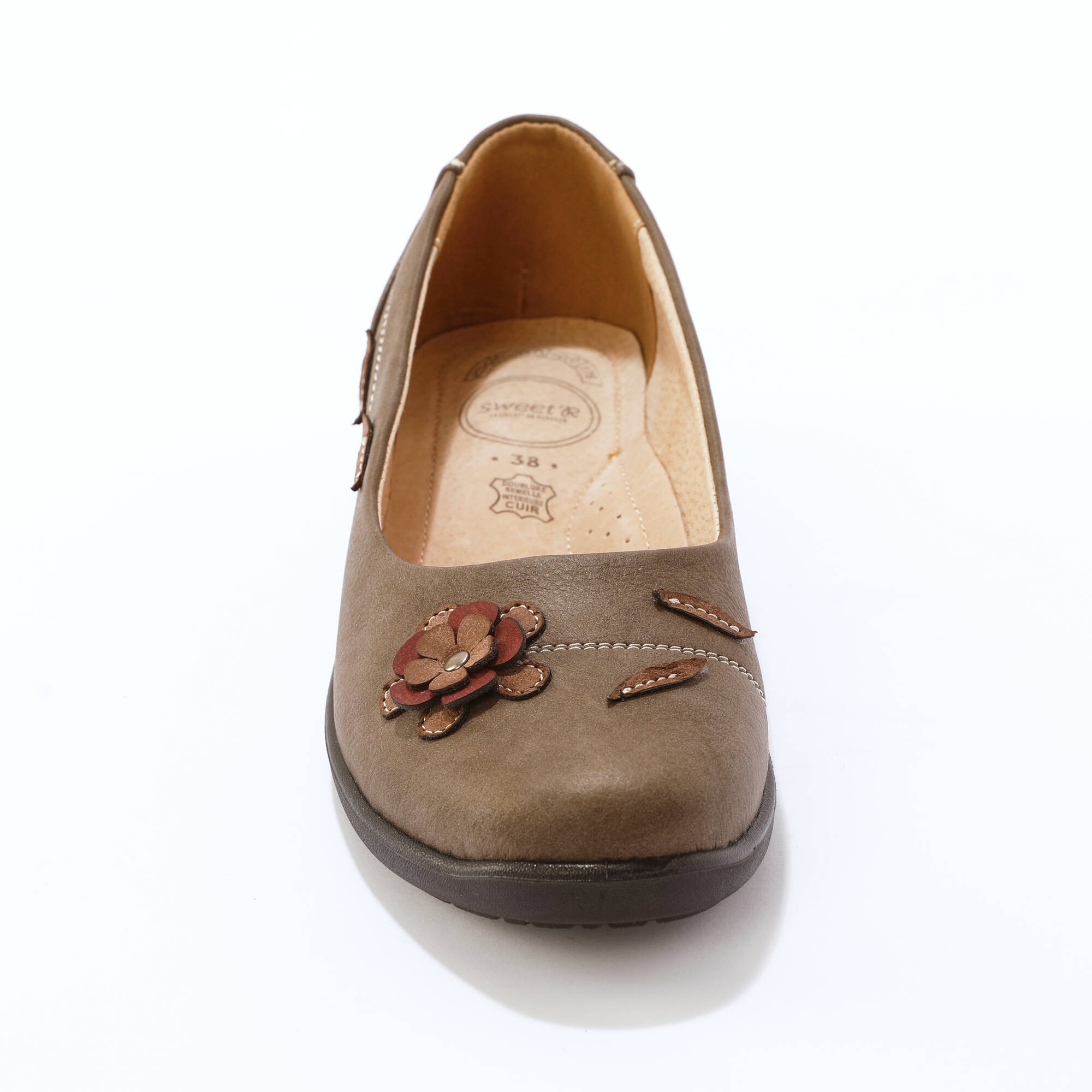 Ballerines fleurs appliques largeur confort - Blancheporte 50$