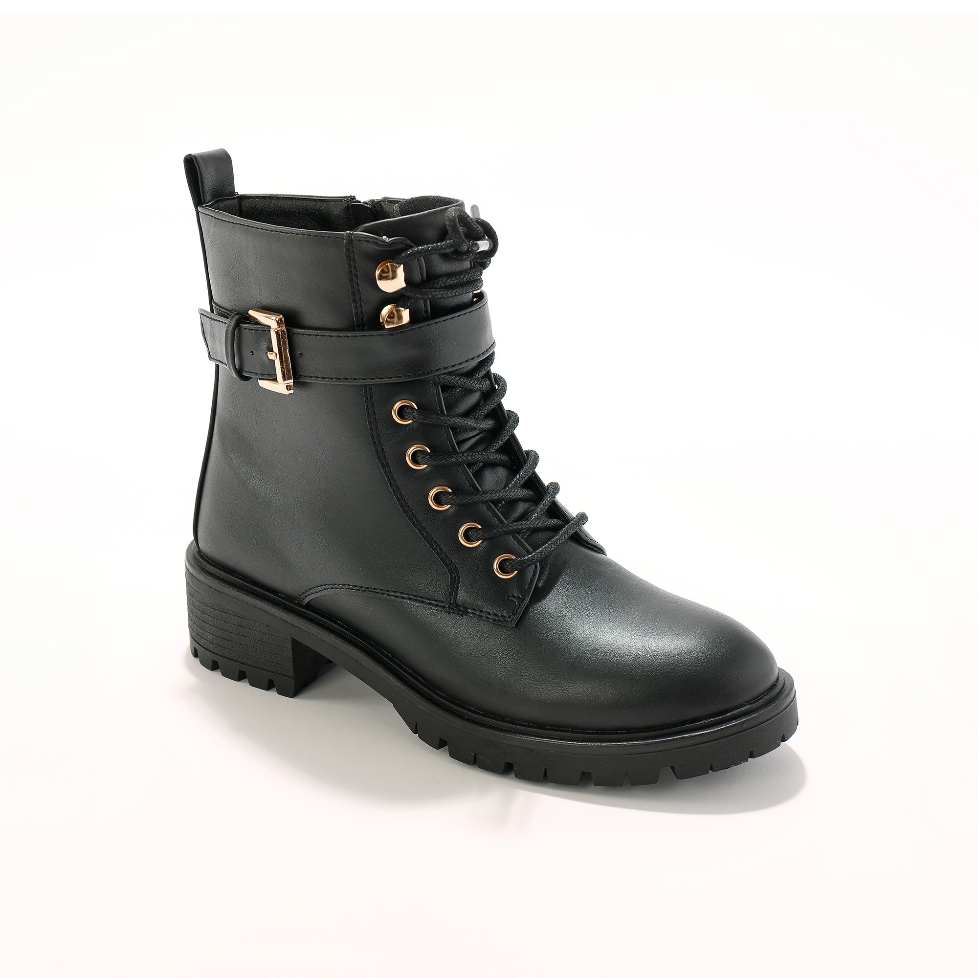 Bottines motardes lacets sale
