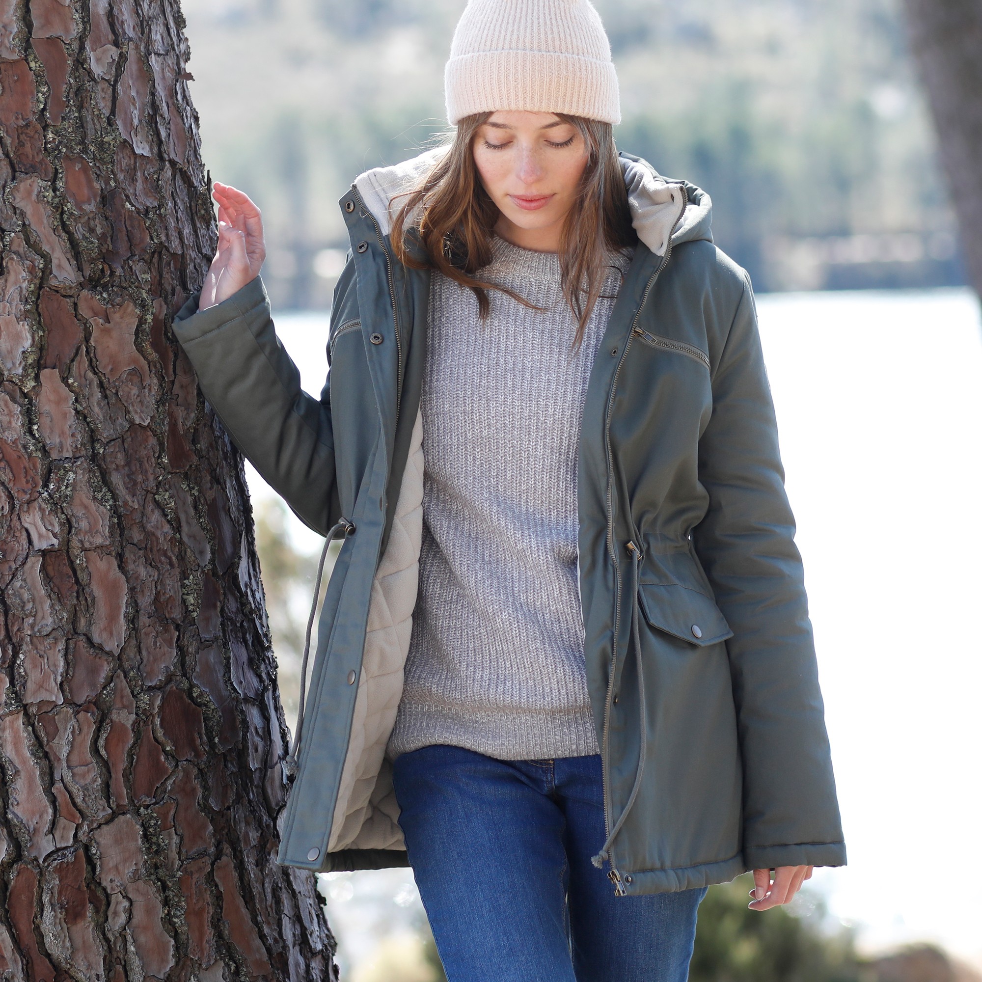 Parka blanche hotsell porte
