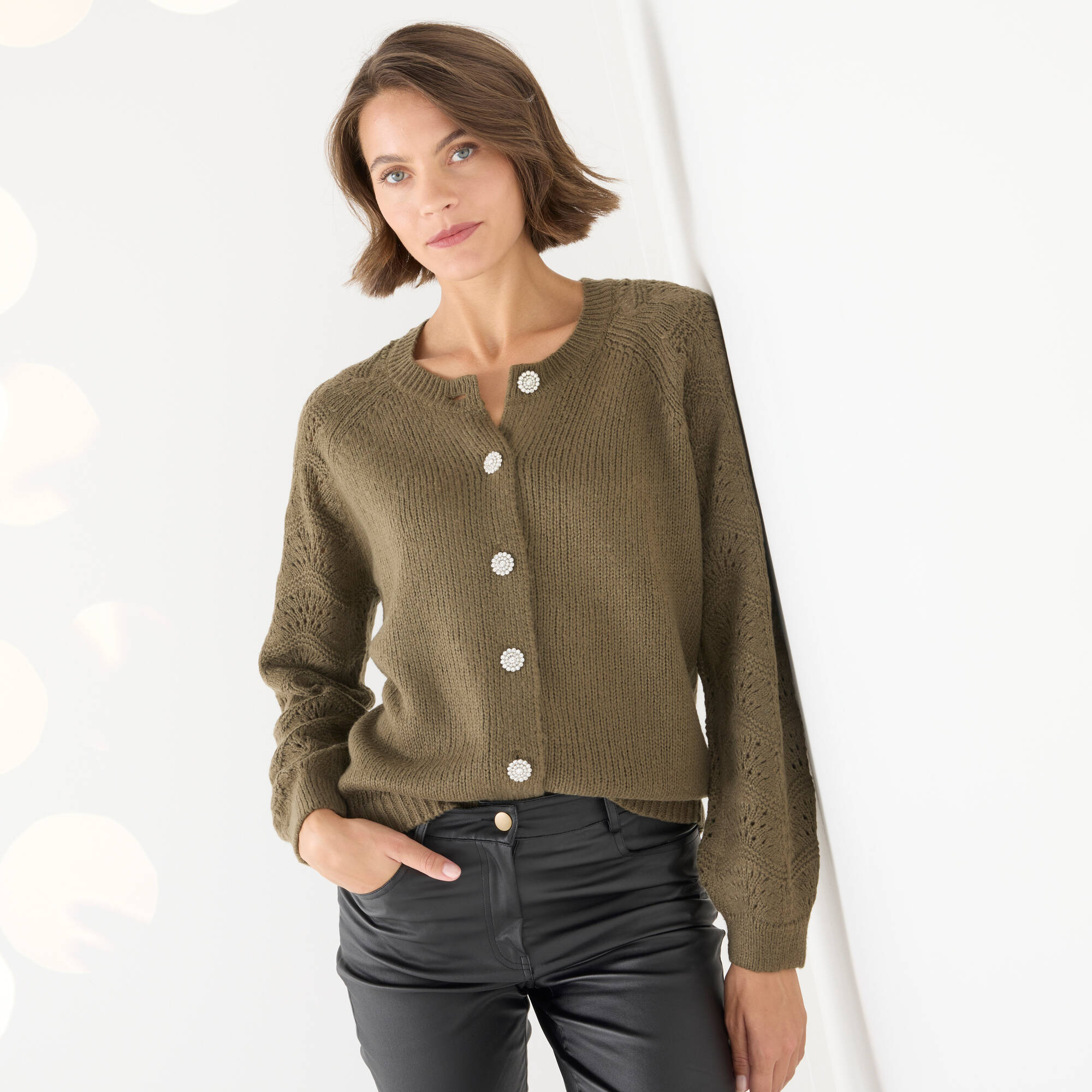 Cardigan boutons bijoux - Blancheporte 38$