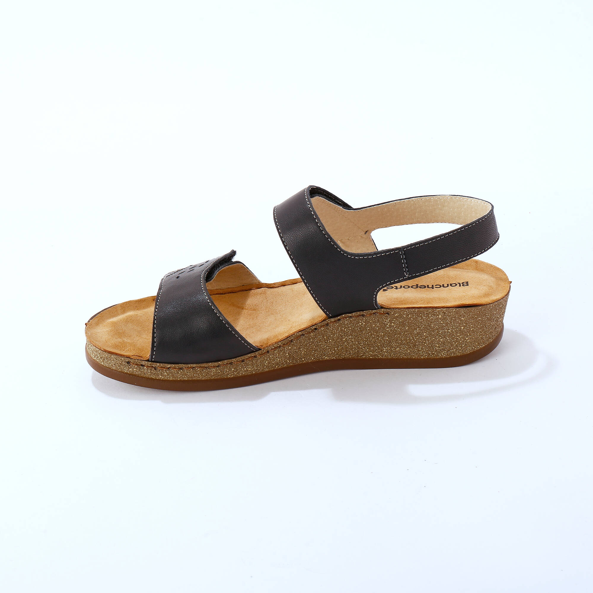 Sandales scratches largeur confort en cuir - Blancheporte 80$