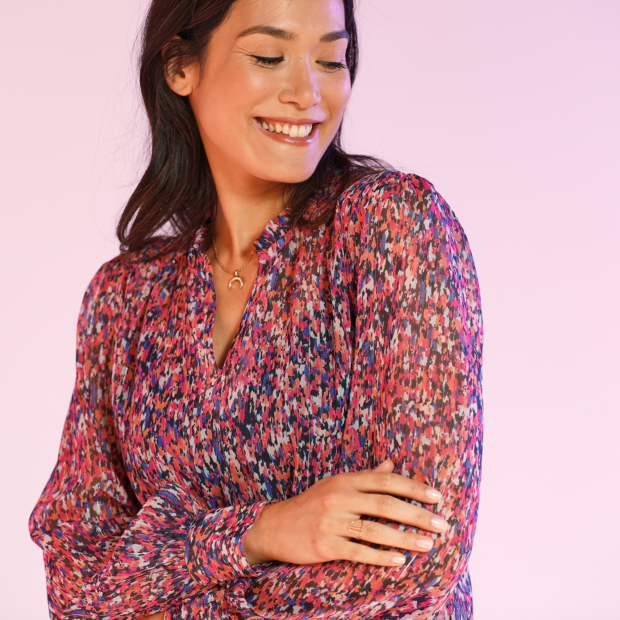 Blouse En Voile Imprime? Avec Fils Lurex® - Blancheporte