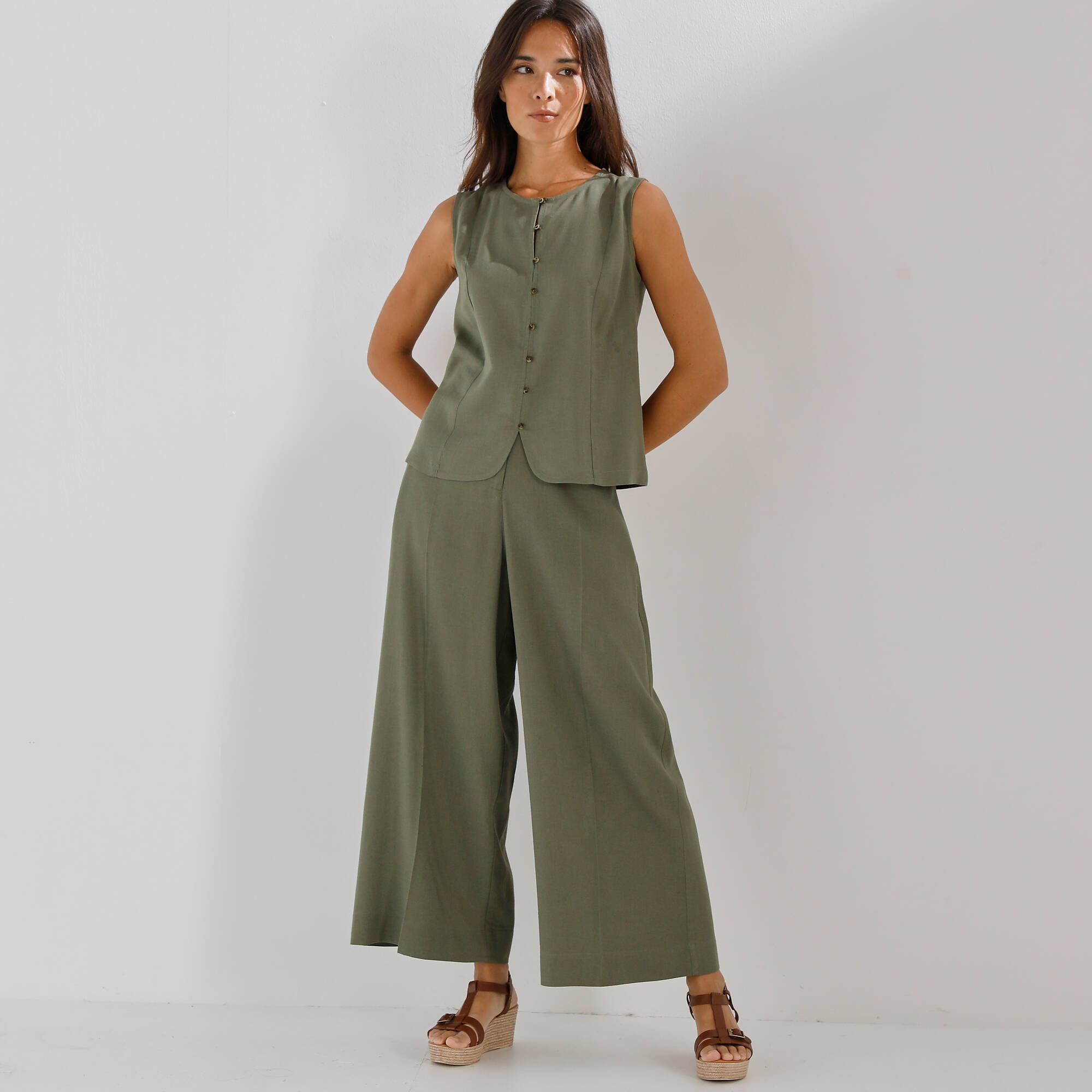 Chemisier sans manches en lin mlang - Blancheporte 30$