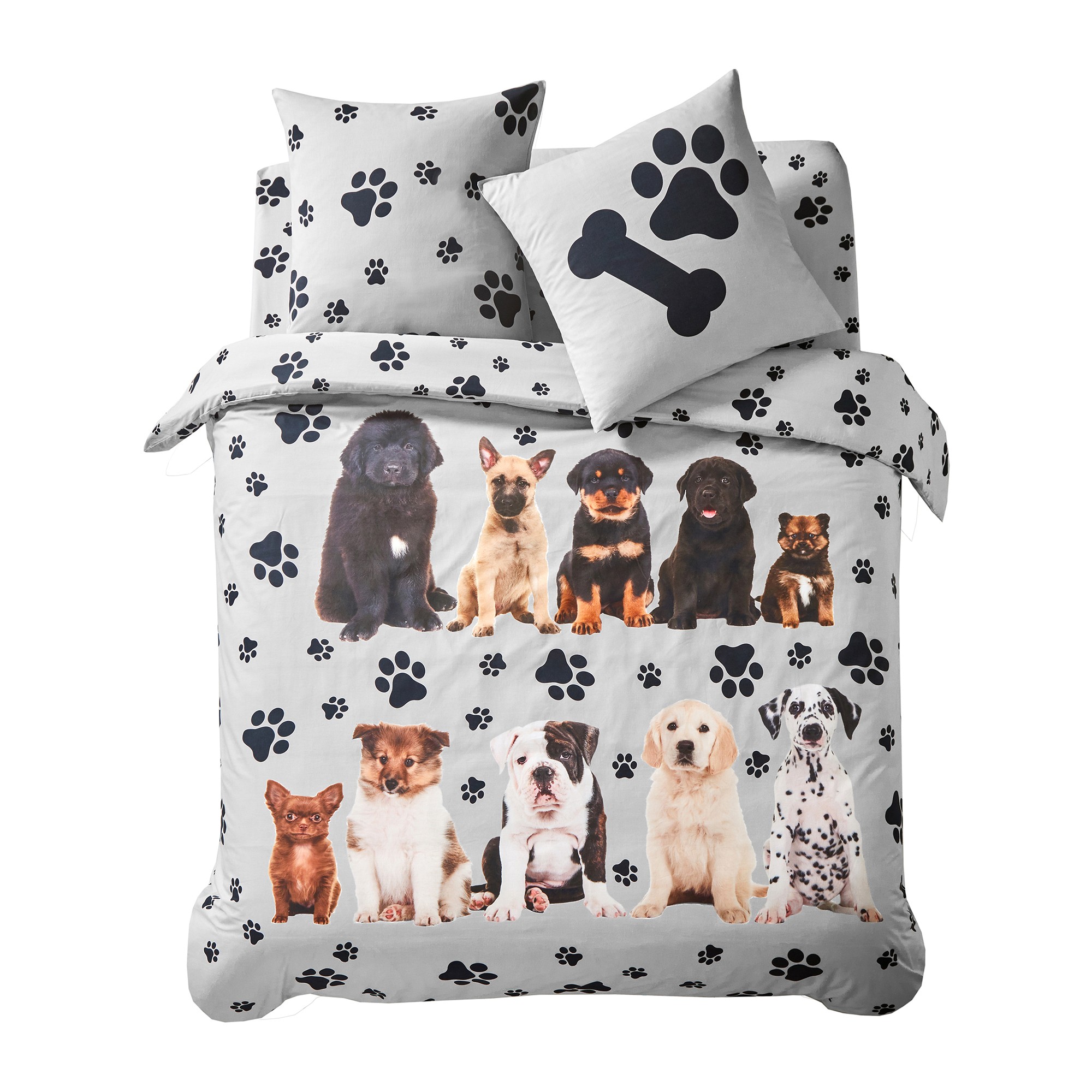 Linge De Lit Fidèles En Coton Imprimé Chiots - Blancheporte