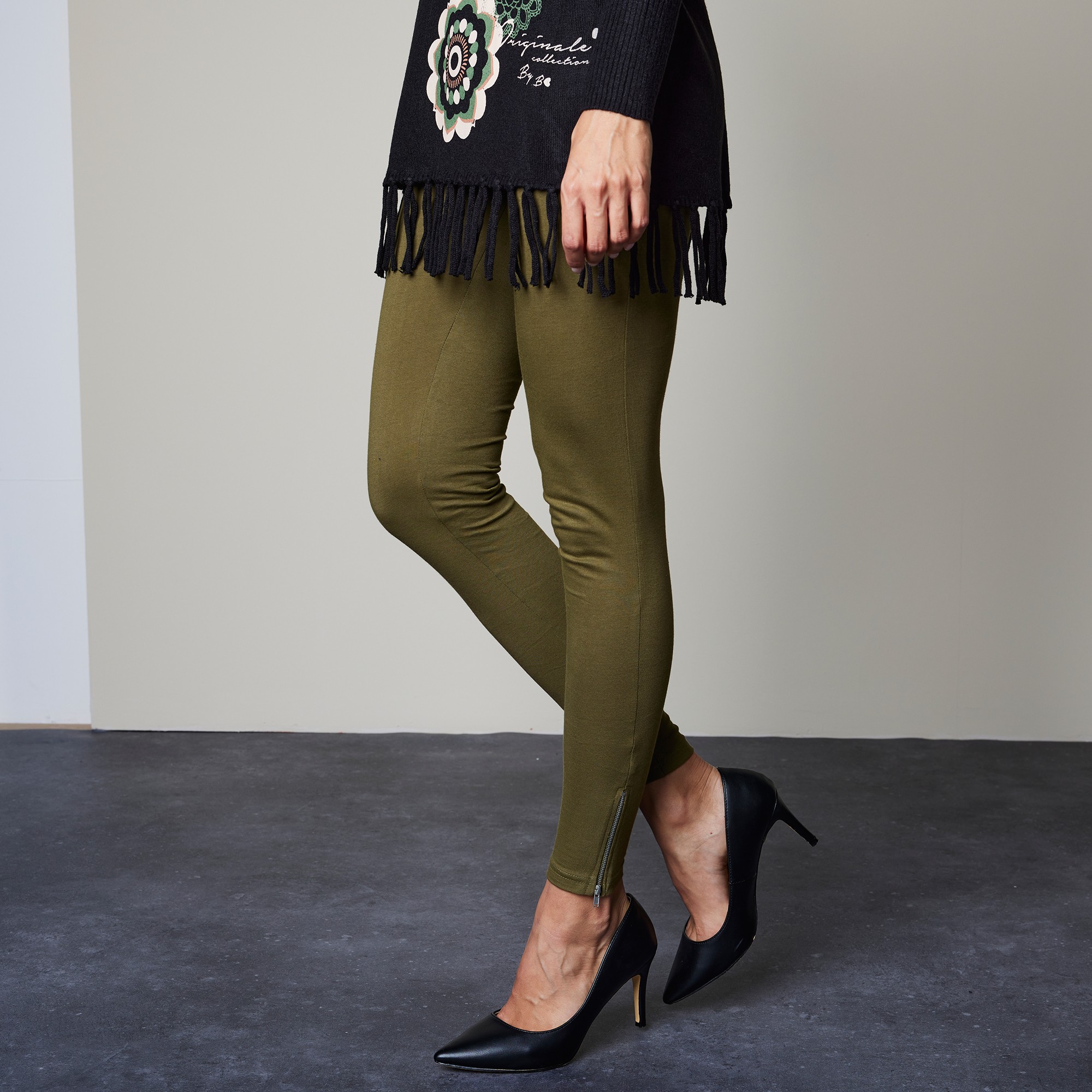 Legging Bas De Jambe Zippé, Taille Élastiquée - Blancheporte