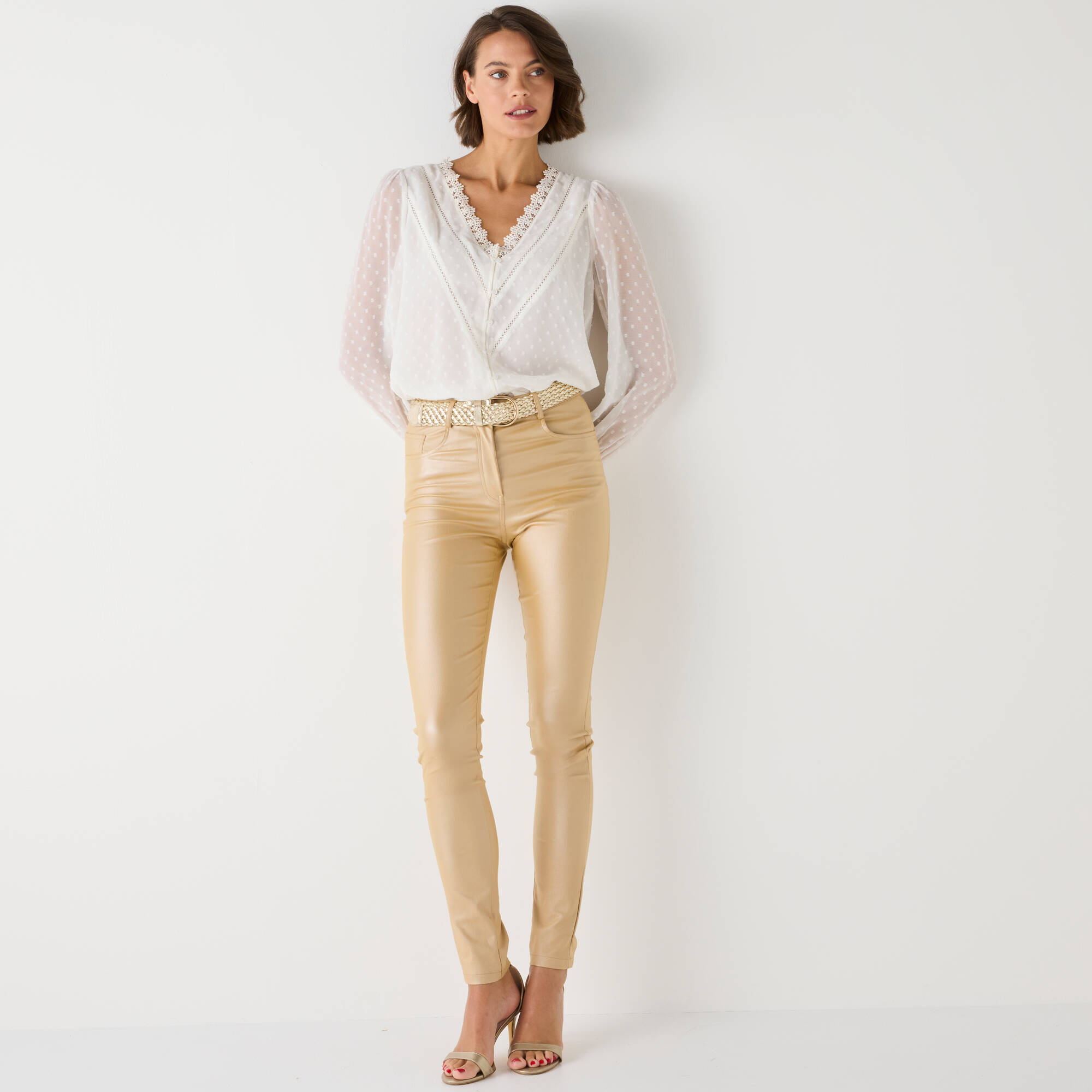 Chemisier voile plumetis dtails macram - Blancheporte 40$