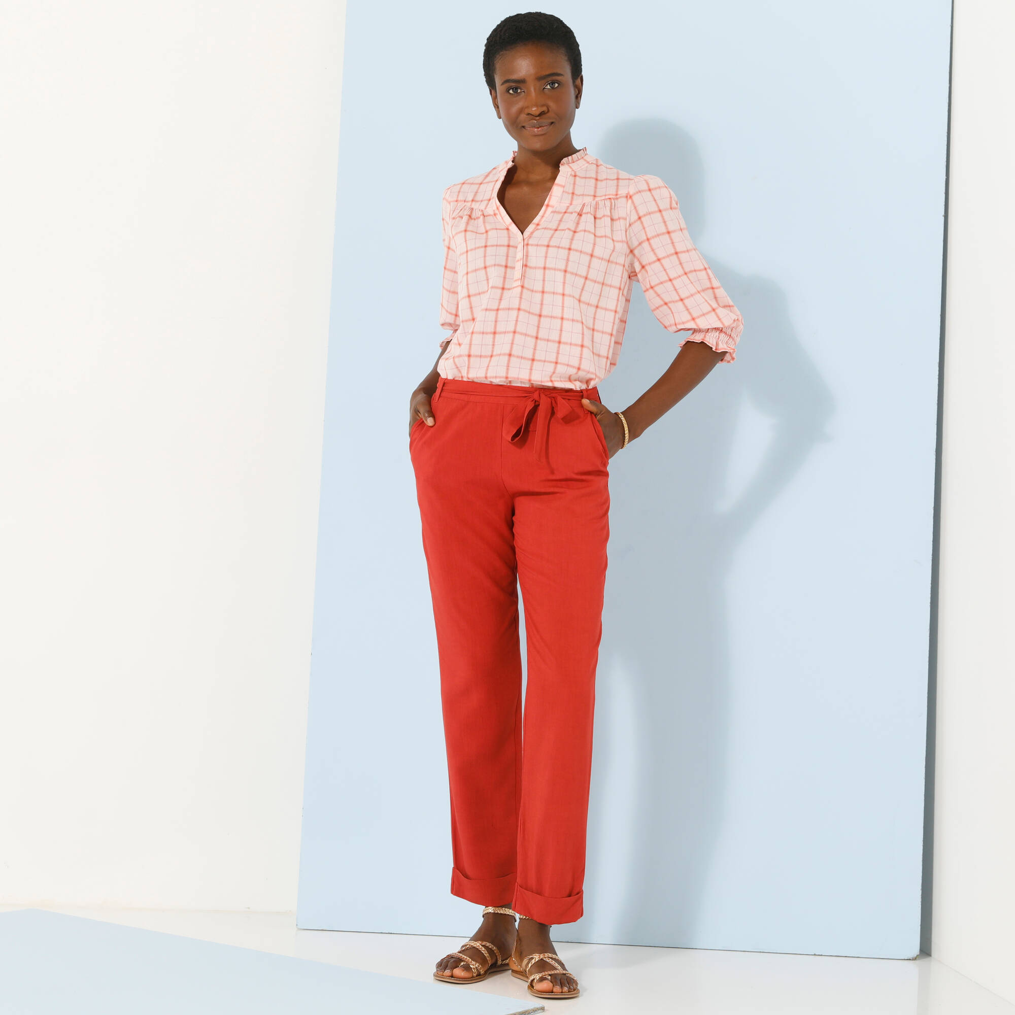 Pantalon 78me fusel uni tissu fluide - Blancheporte 13$