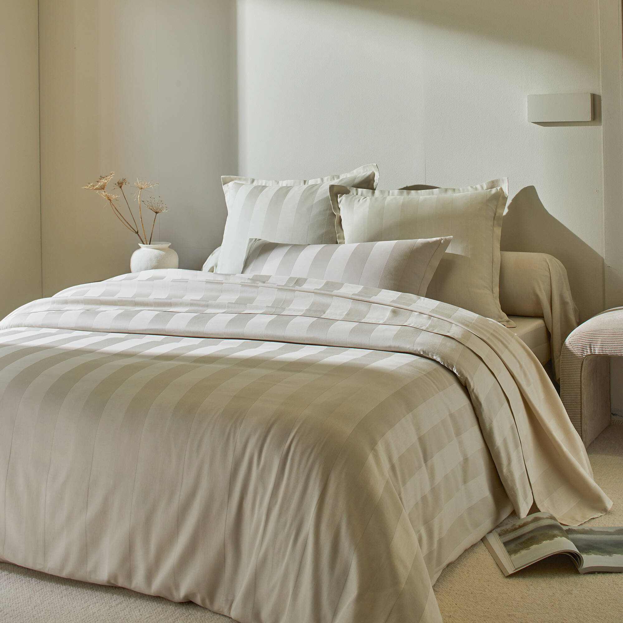 Linge de lit satin rayé - Blancheporte