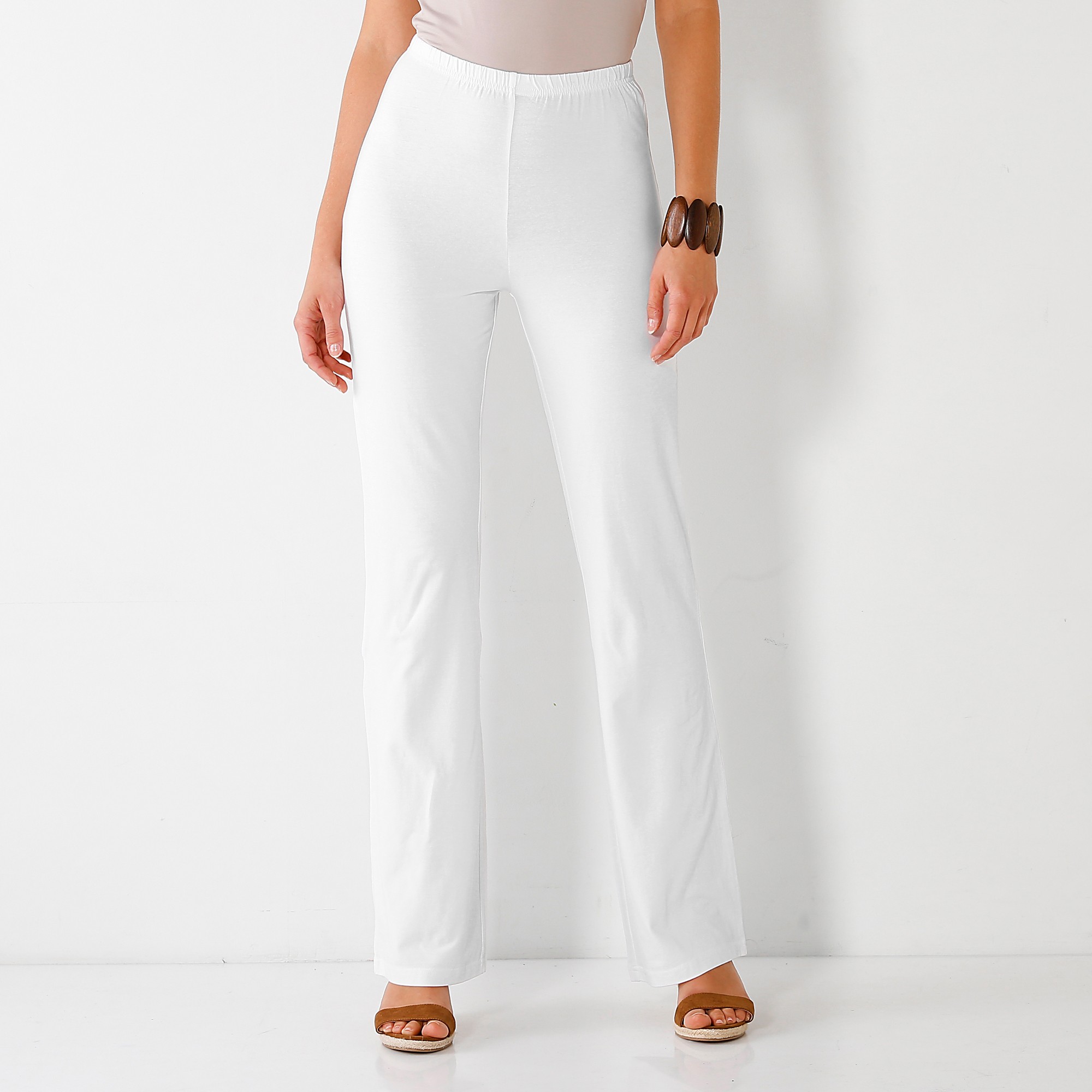 Legging Bootcut Uni, Taille Élastiquée - Lora Zellini