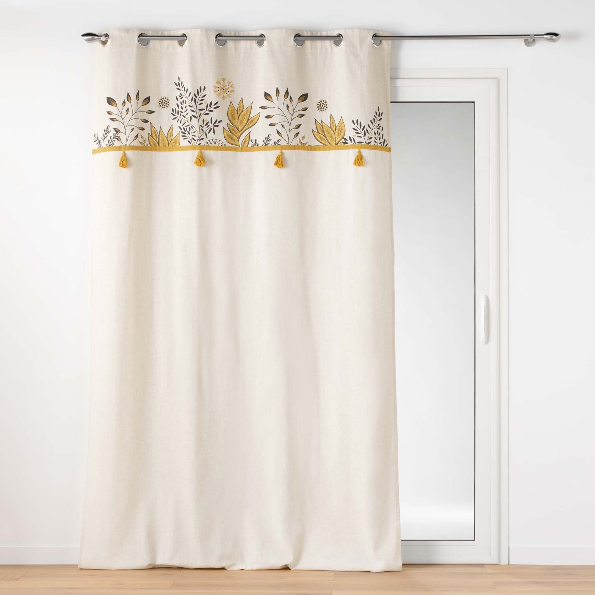 Rideau Pompons Et Fleurs - Blancheporte