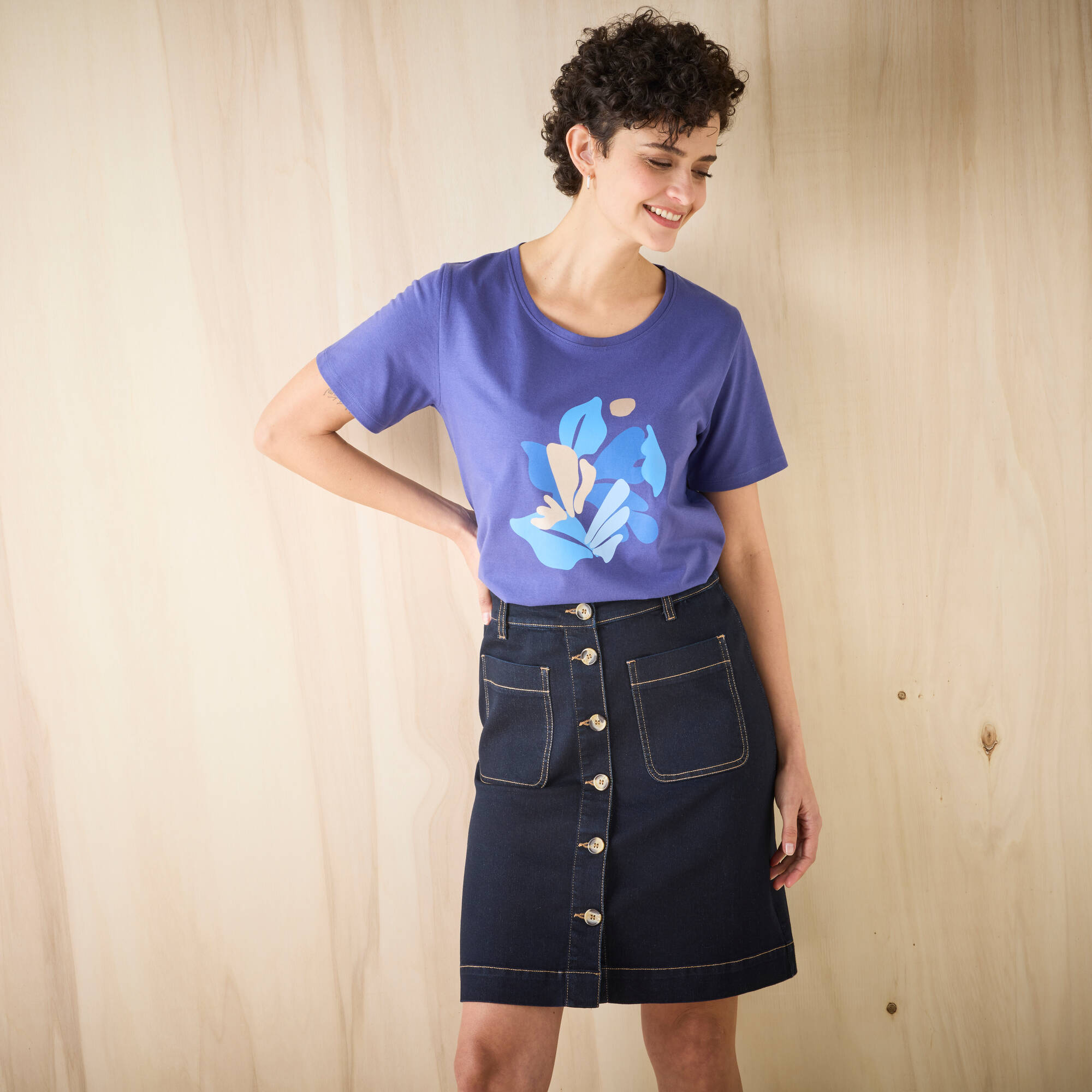T-shirt manches courtes print plac - Blancheporte 7$
