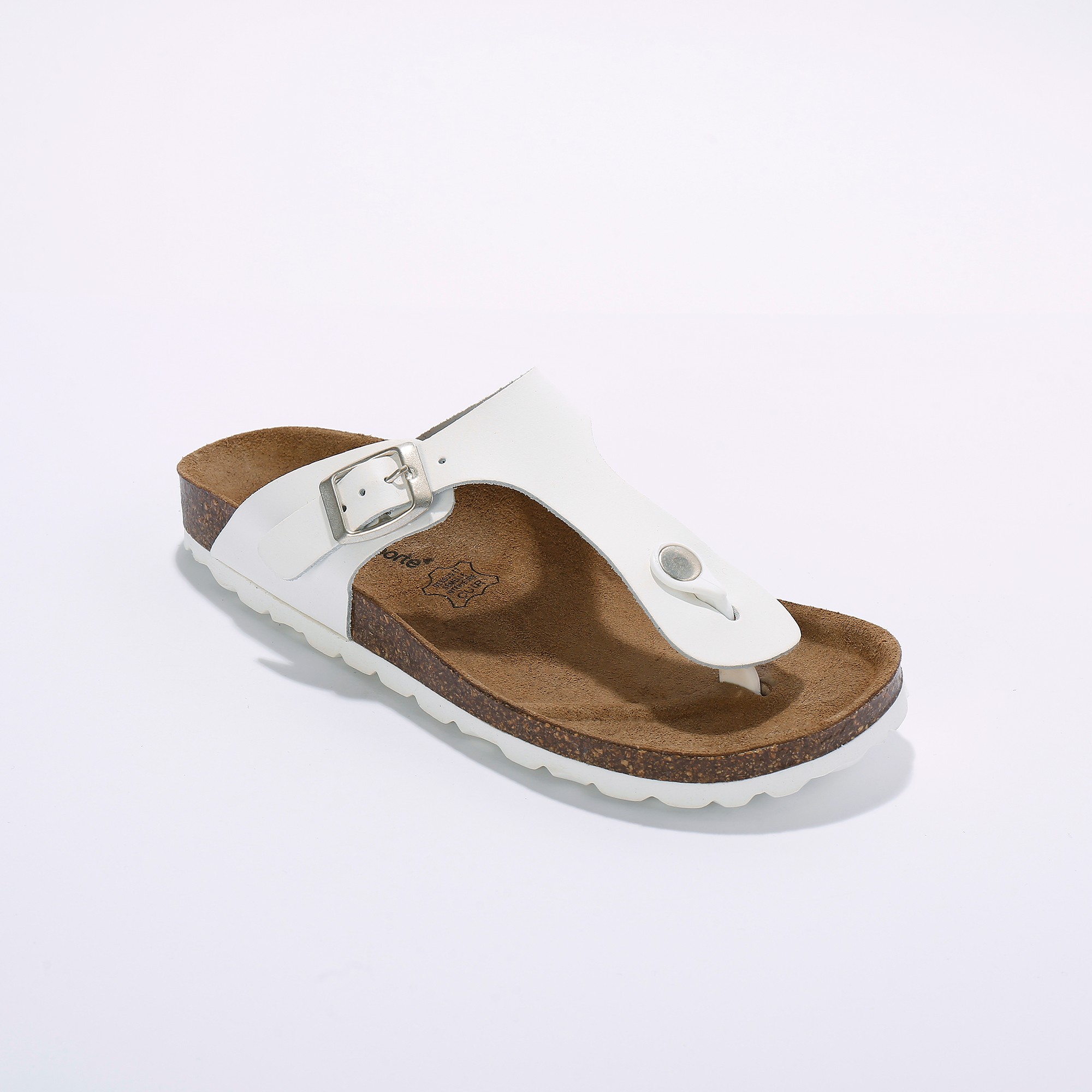 Sandales Entredoigts Cuir À Boucle Réglable - Noir - Blancheporte