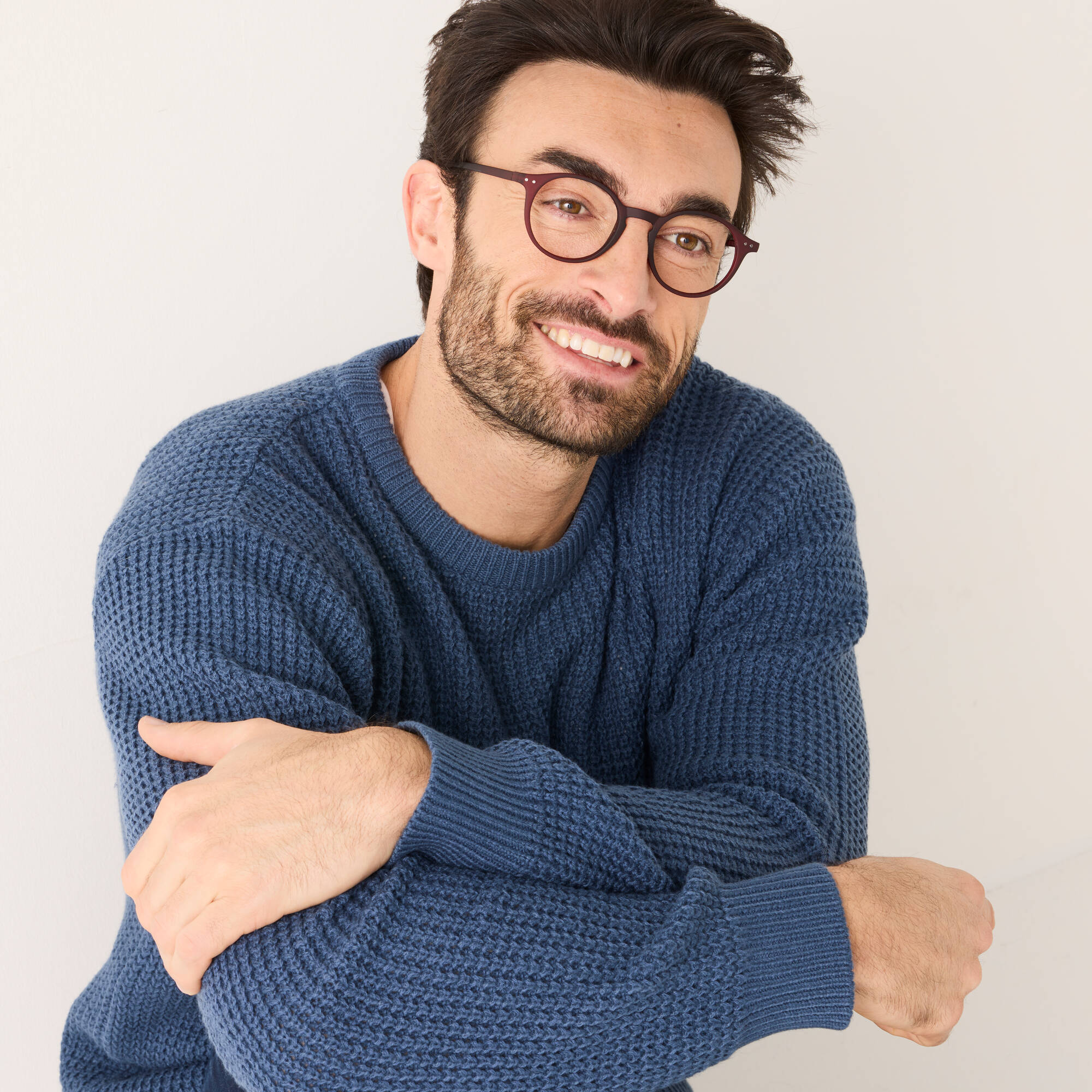Pull maille gaufre col rond - Blancheporte 36$