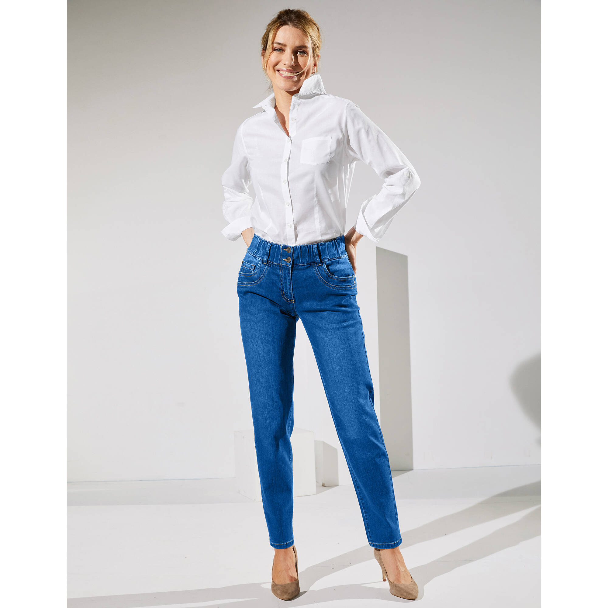 Jean mom taille lastique - Blancheporte 43 €