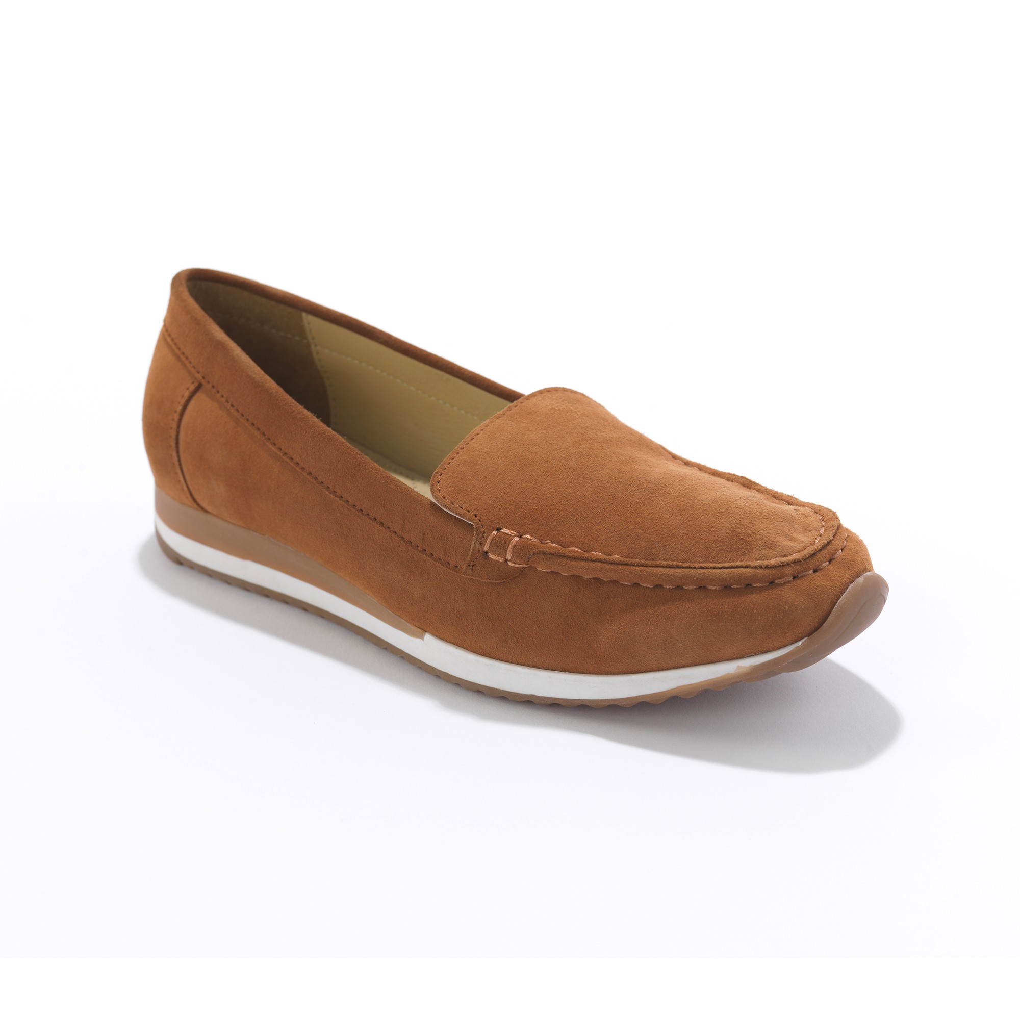 Mocassins En Croûte De Cuir À Semelle Crantée Bicolore - Blancheporte