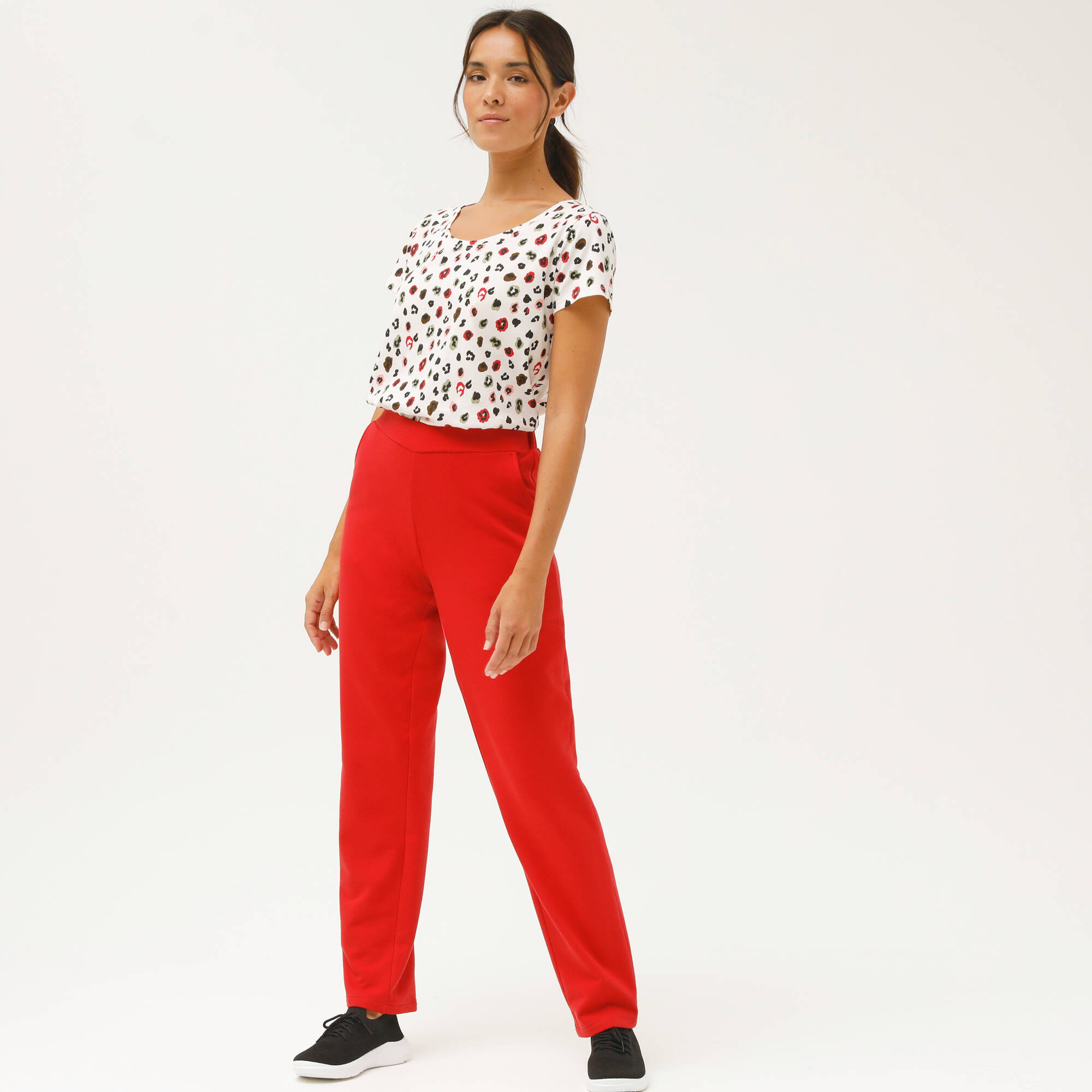 Pantalon coupe large molleton taille lastique - Blancheporte 24$