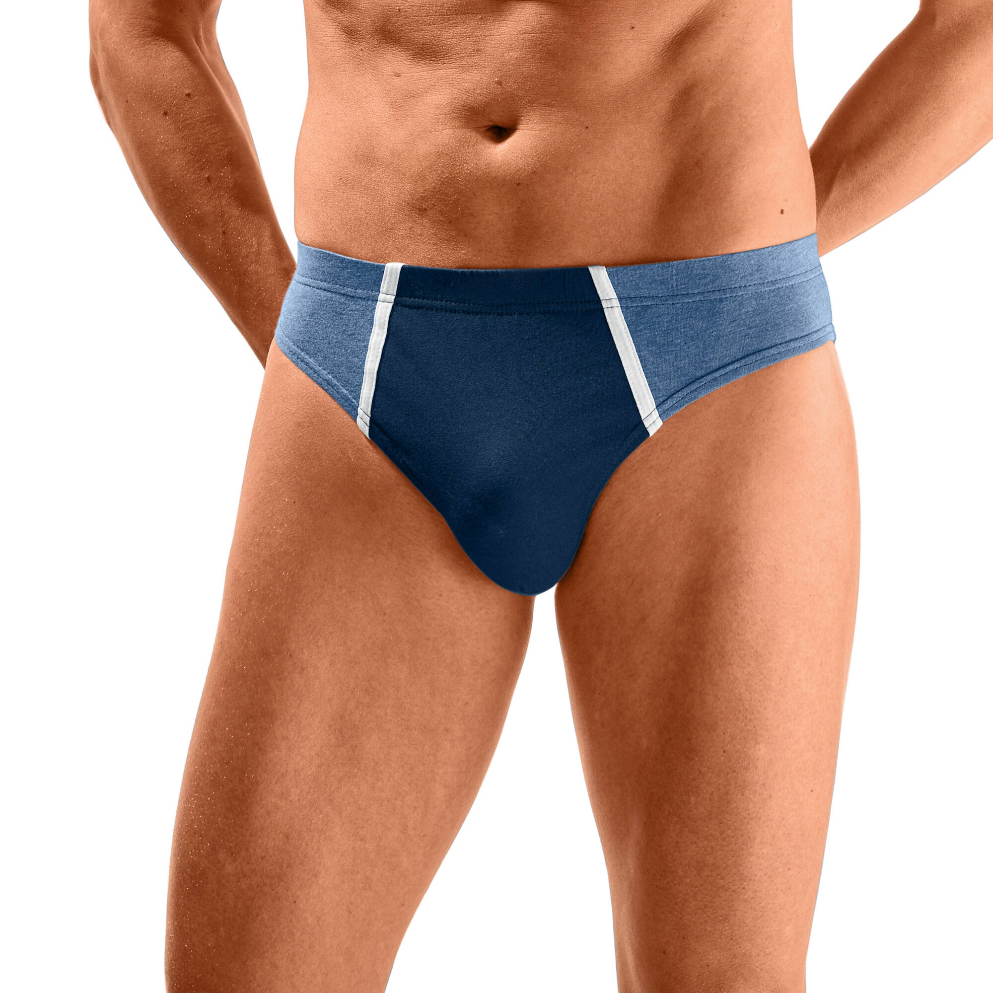 Slip ferme taille basse lot de 8 assortis marine bleu Blancheporte
