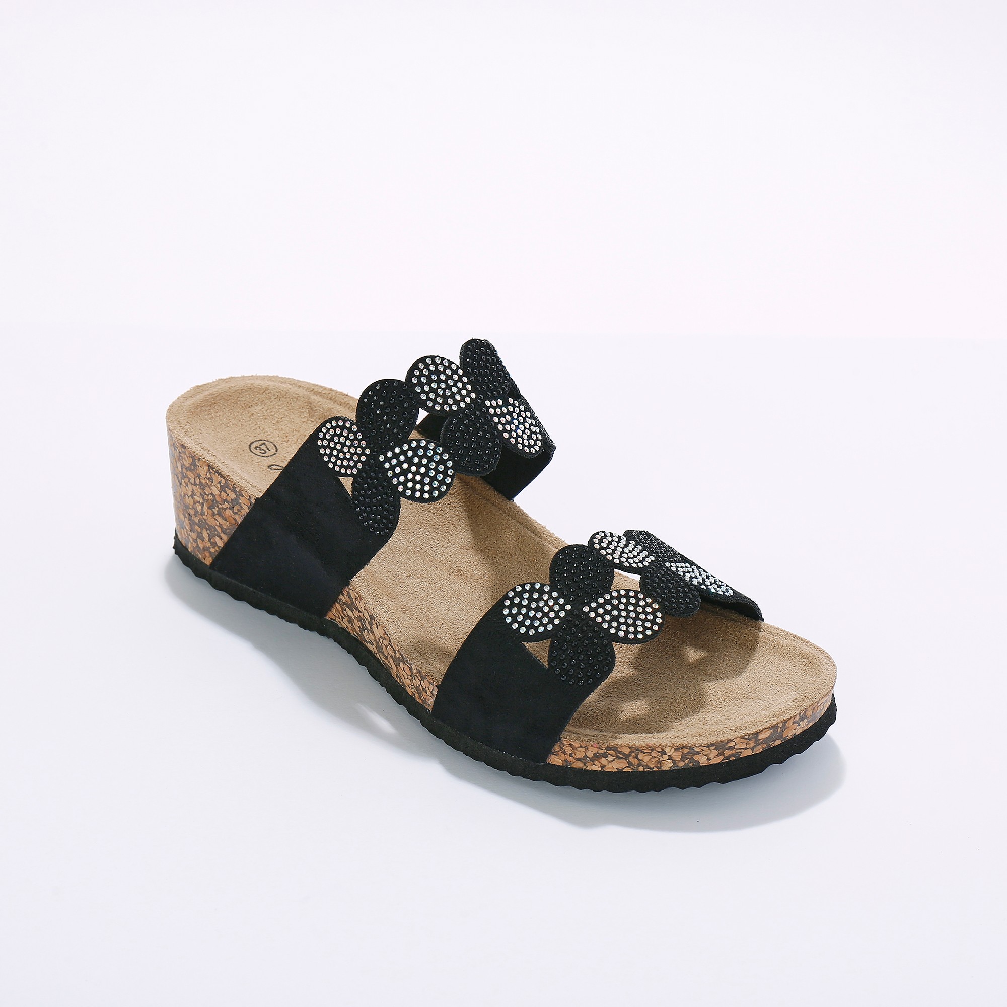 Mules Strass Compensées Effet Liège - Blancheporte