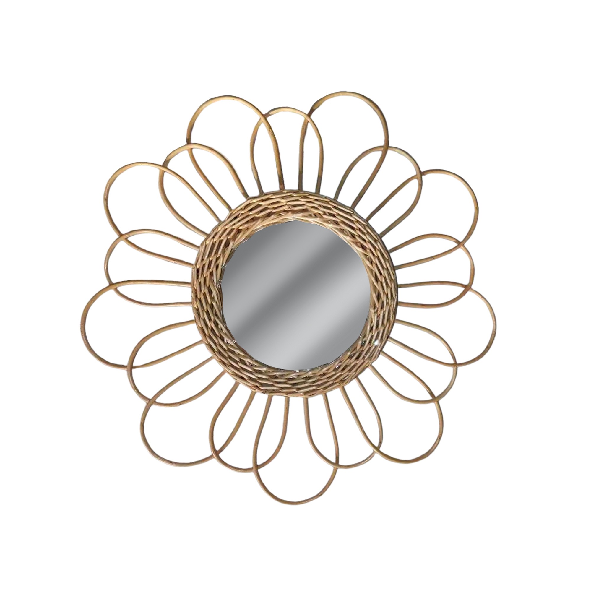 Miroir Mural Fleur En Rotin - Blancheporte