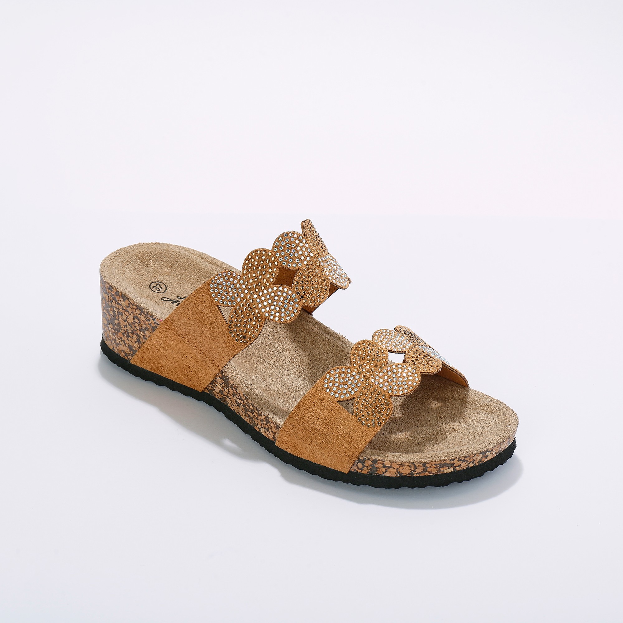 Mules Strass Compensées Effet Liège - Blancheporte