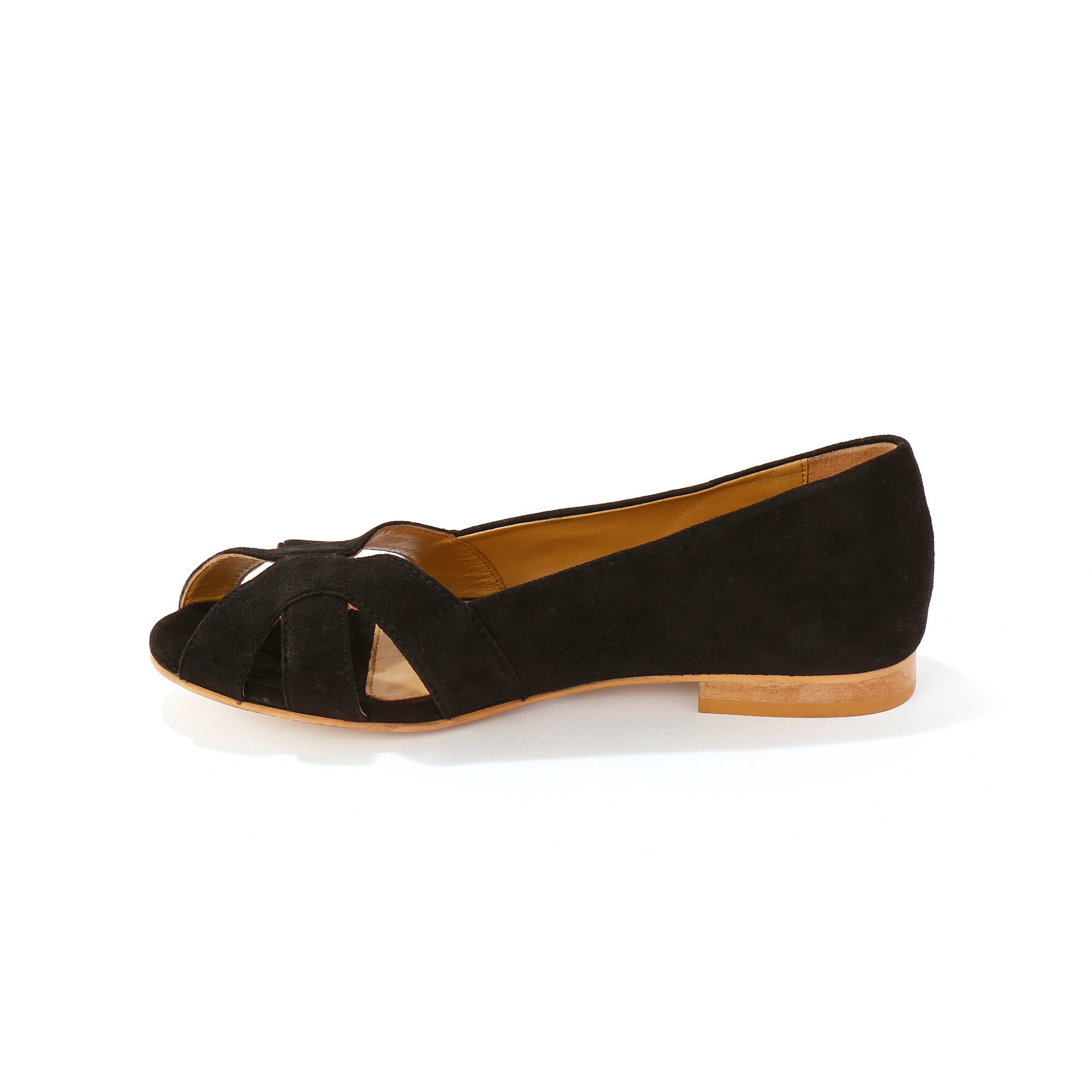 Ballerines bout ouvert en cuir - Blancheporte 80$