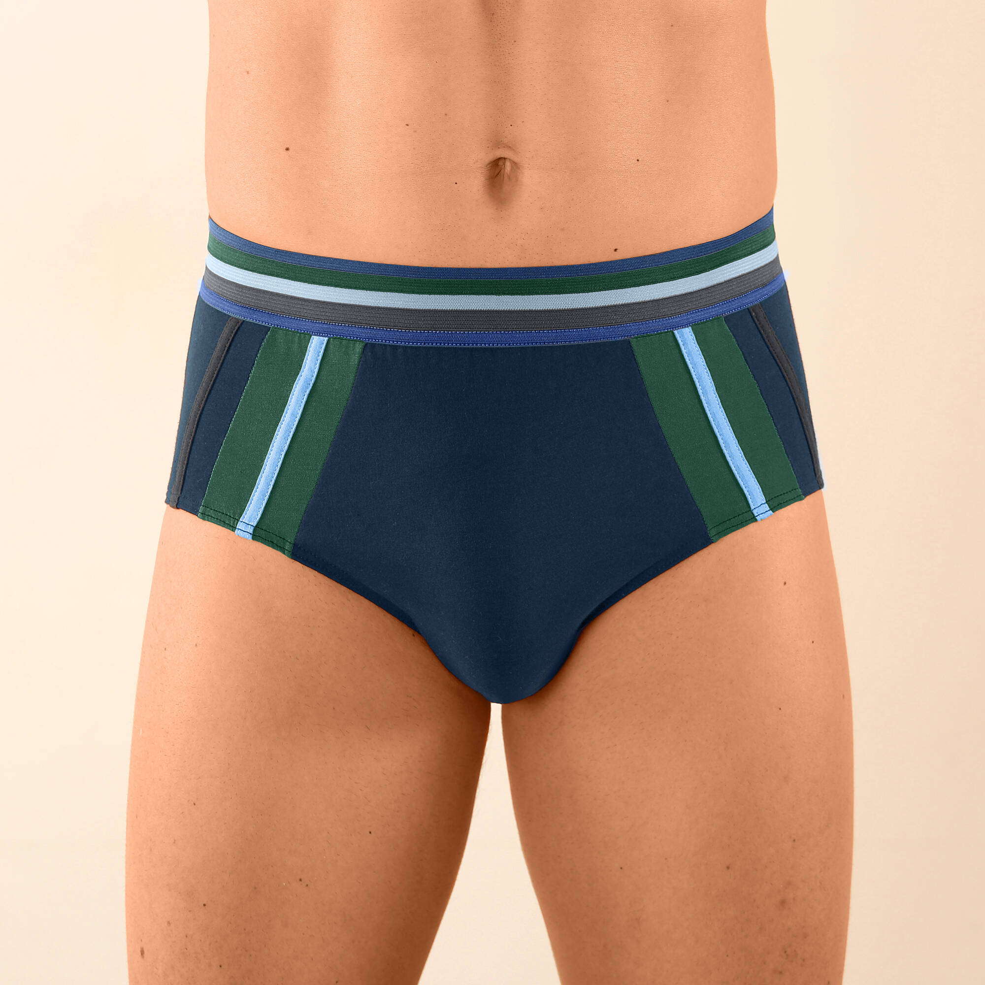 Slip ferm taille haute bandes contrastes - lot de 6 - Blancheporte 27$