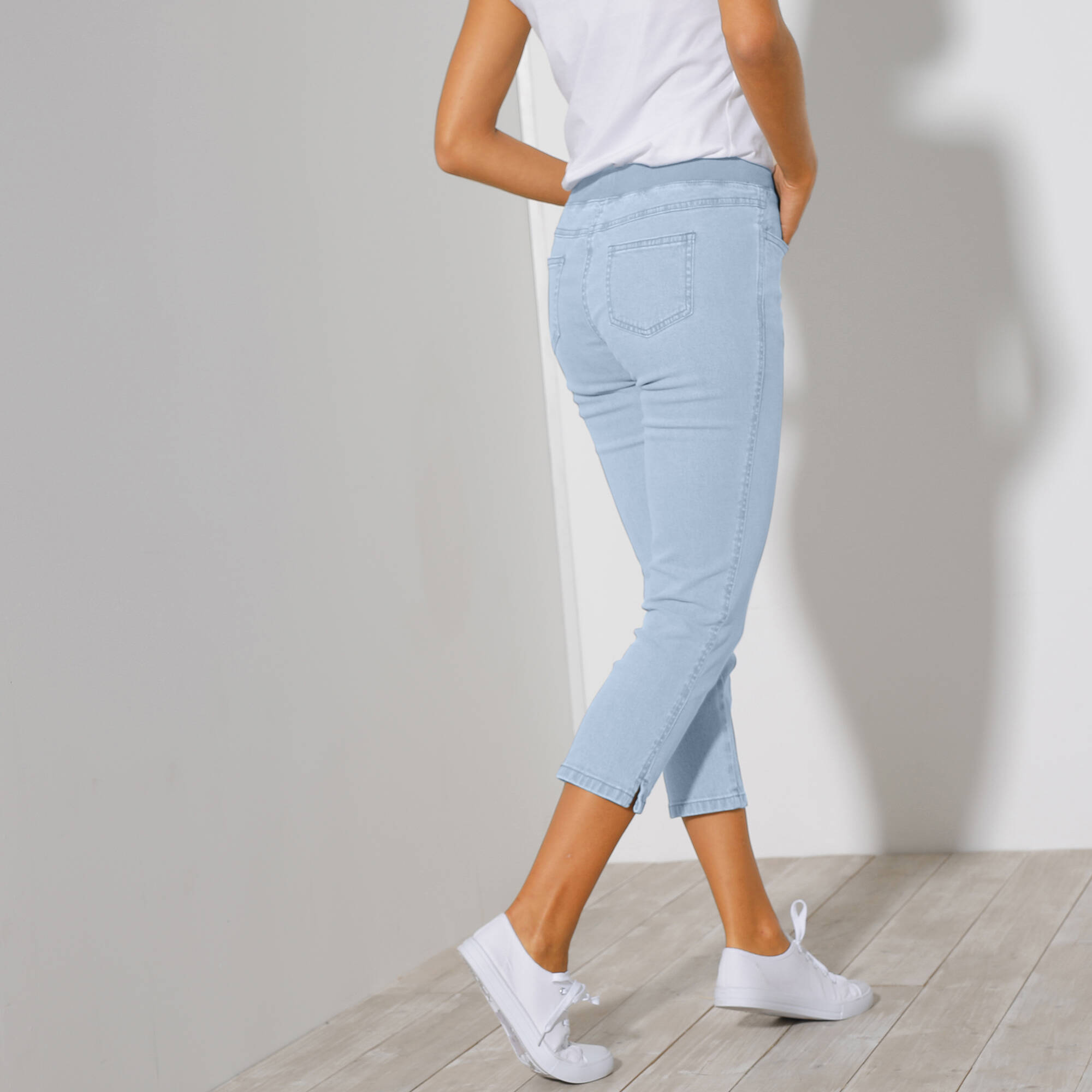 Pantacourt jean taille lastique - Blancheporte 26$