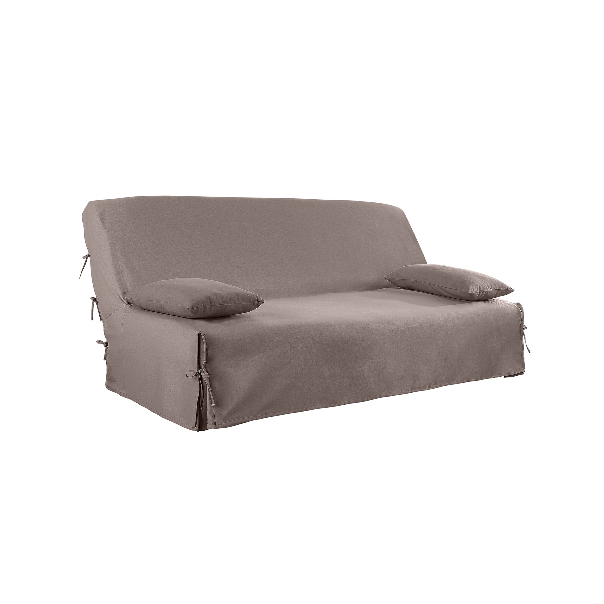 Housse clic-clac standard coton bachette uni - Housse Clic Clac Non Matelassée : 140x190cm - Taupe -
