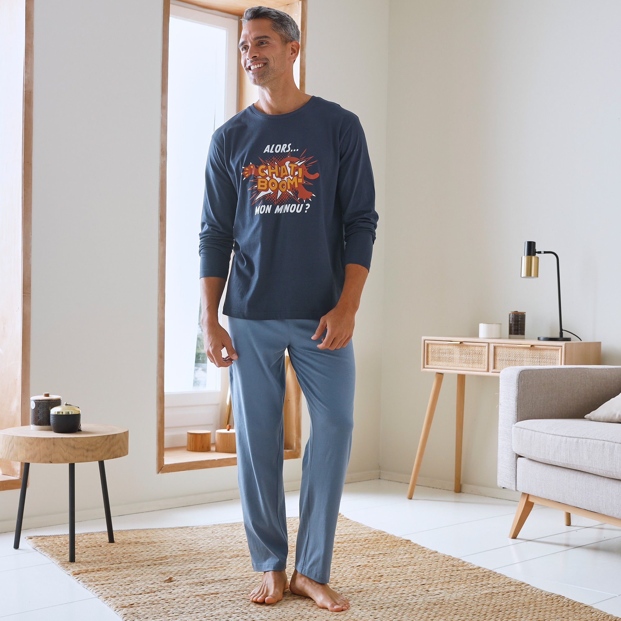 Pyjama Col Rond À Message - Blancheporte