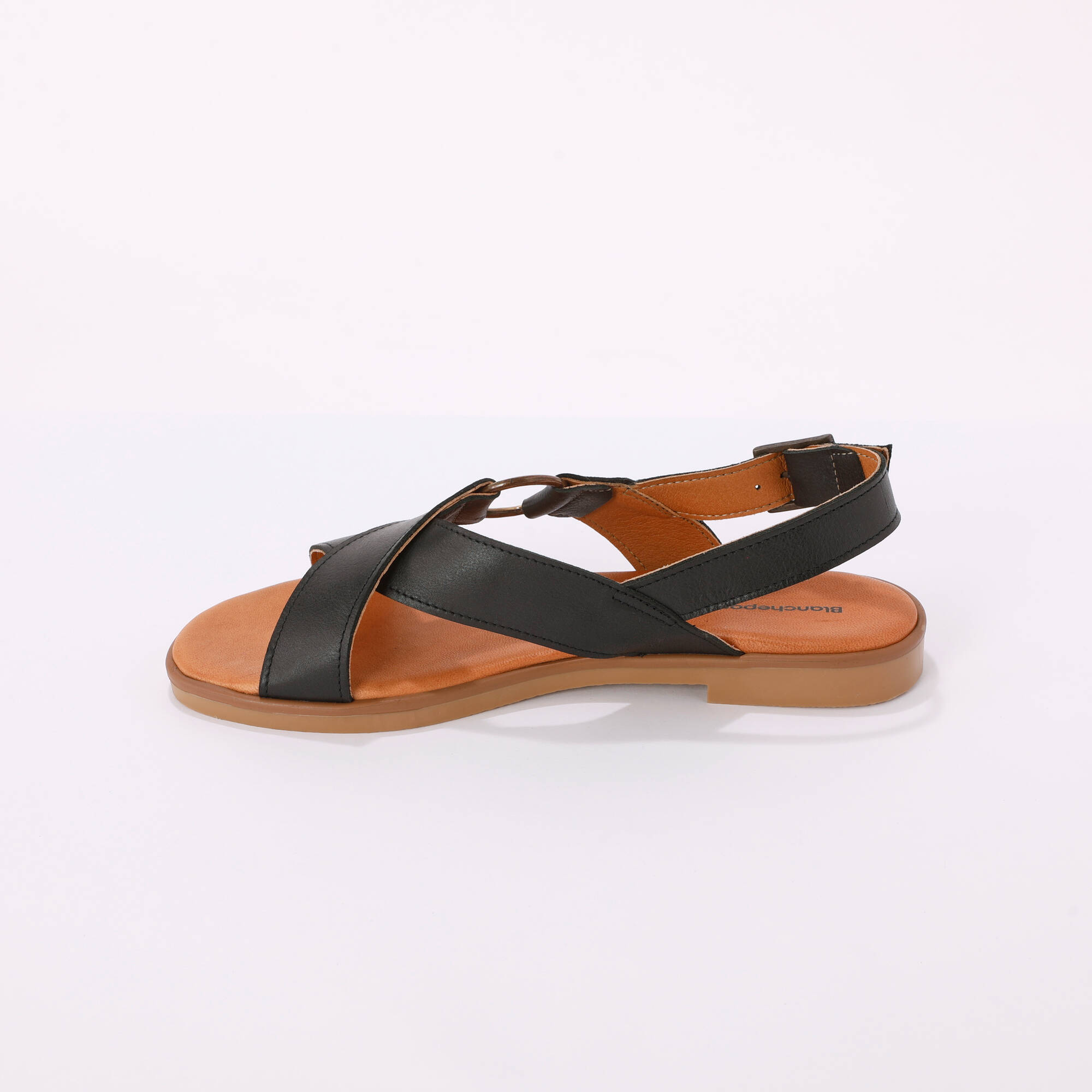 Sandales brides croises en cuir - Blancheporte 80$