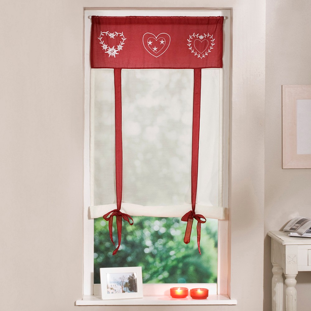 Store Broderies Motifs Coeurs Finition Passe-tringle - Blancheporte