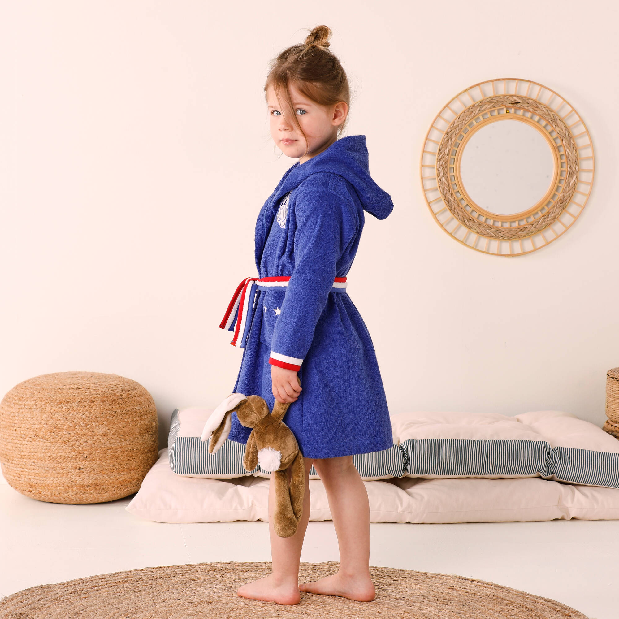Peignoir De Bain Enfant à Manches Courtes – Capuche, Fermeture éclair, Poches, Couleur Violette, 10-11 Ans - 8