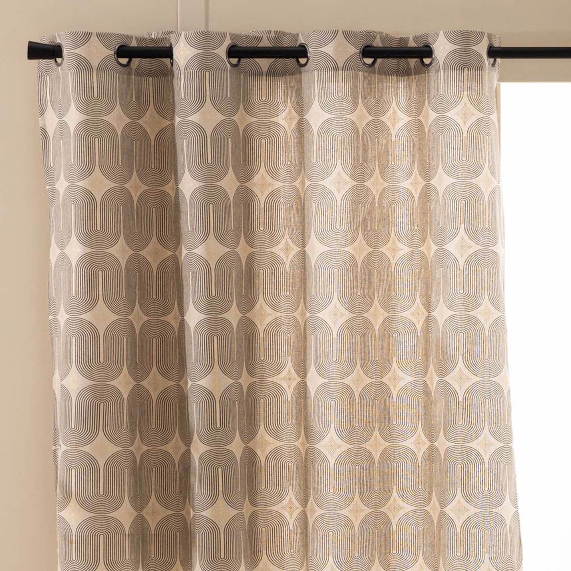 Rideau à œillets imprimé arches, détails métallisés - Blancheporte