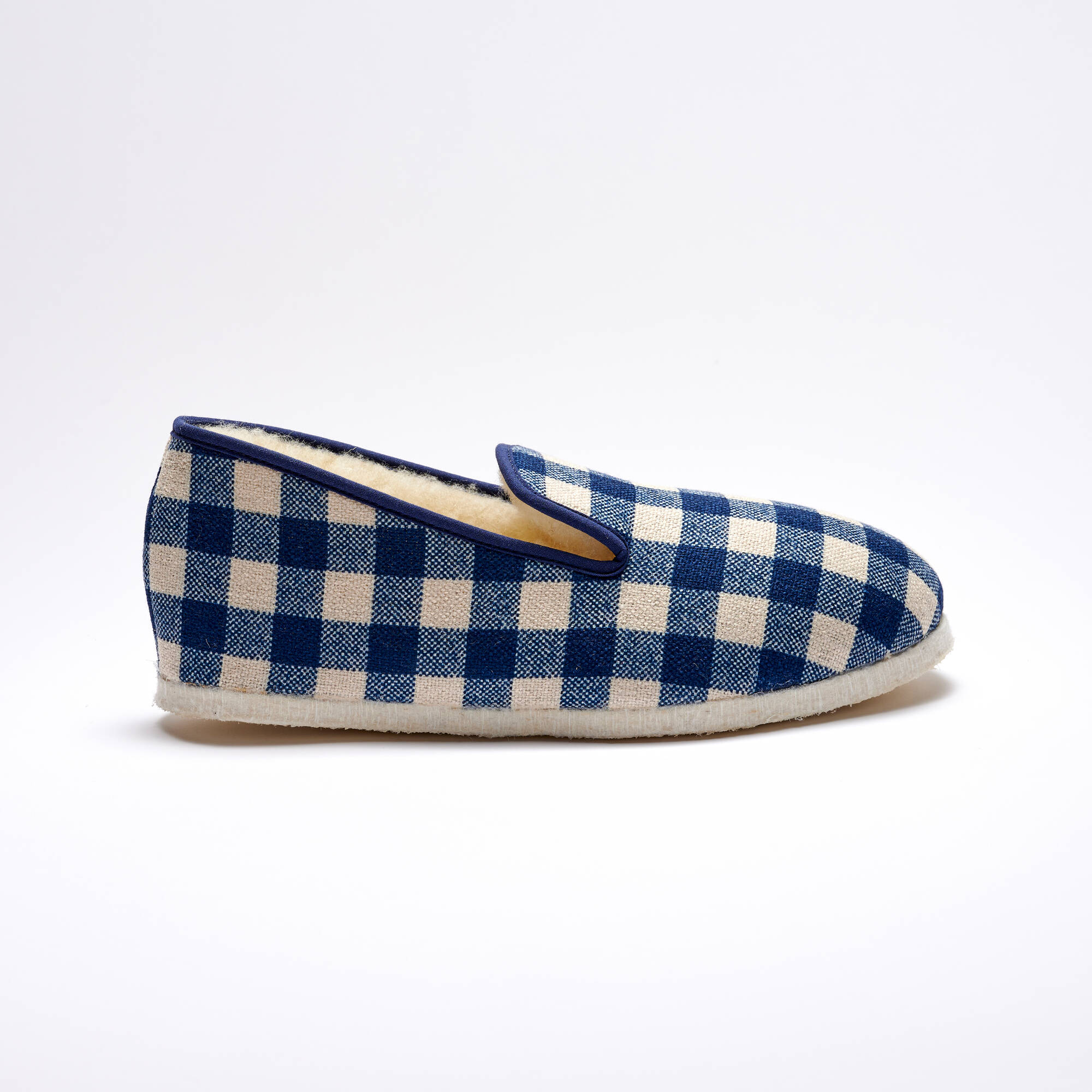 Charentaises silencieuses carreaux fourres laine - Blancheporte 45$