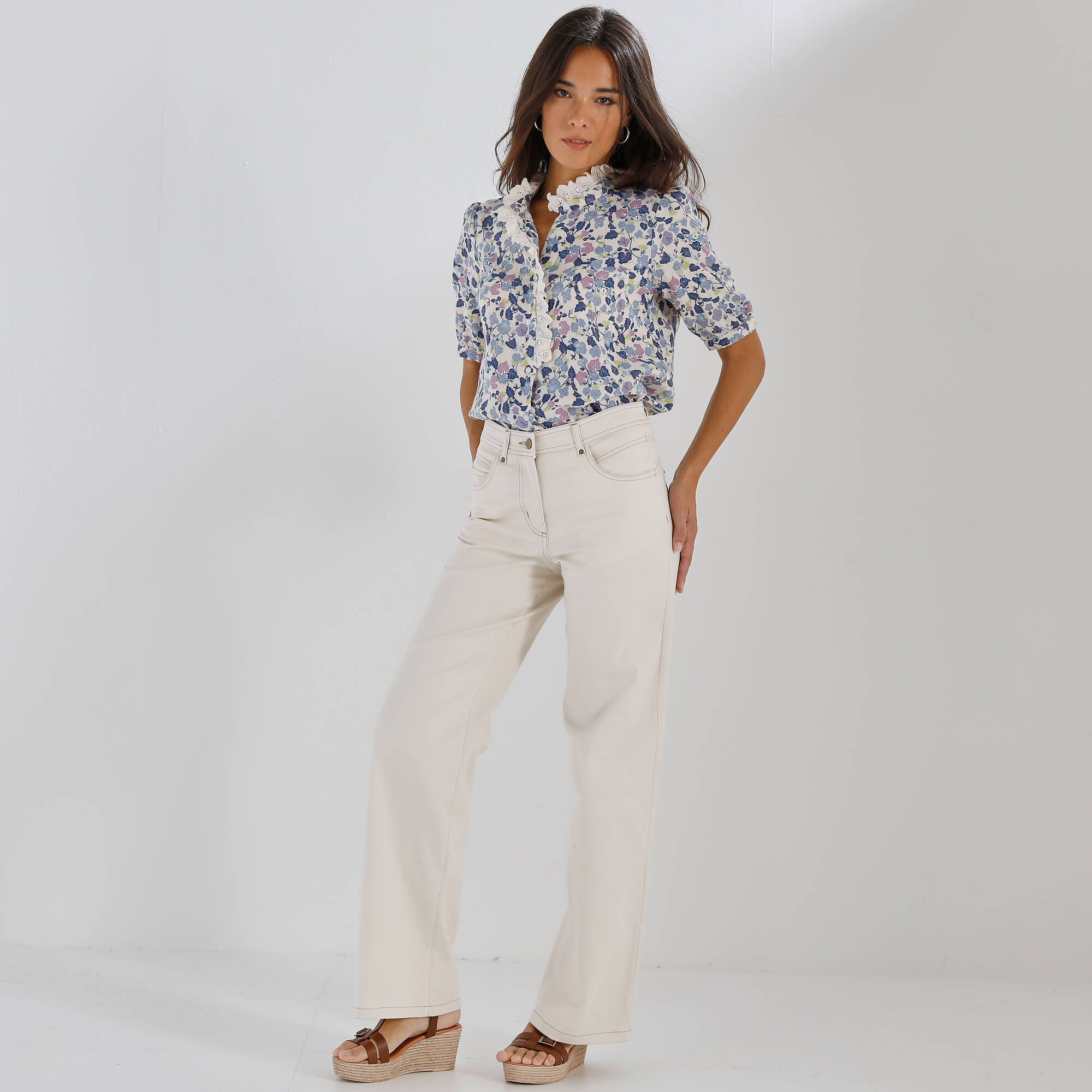 Chemisier carreaux en gaze de coton - Blancheporte 28$