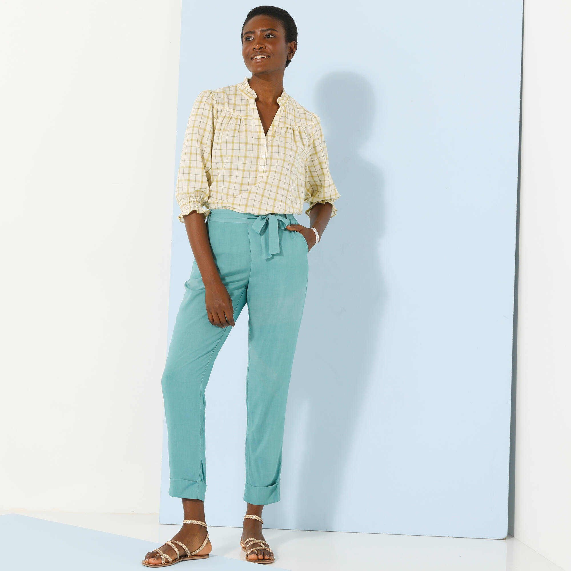 Pantalon 78me fusel uni tissu fluide - Blancheporte 13$