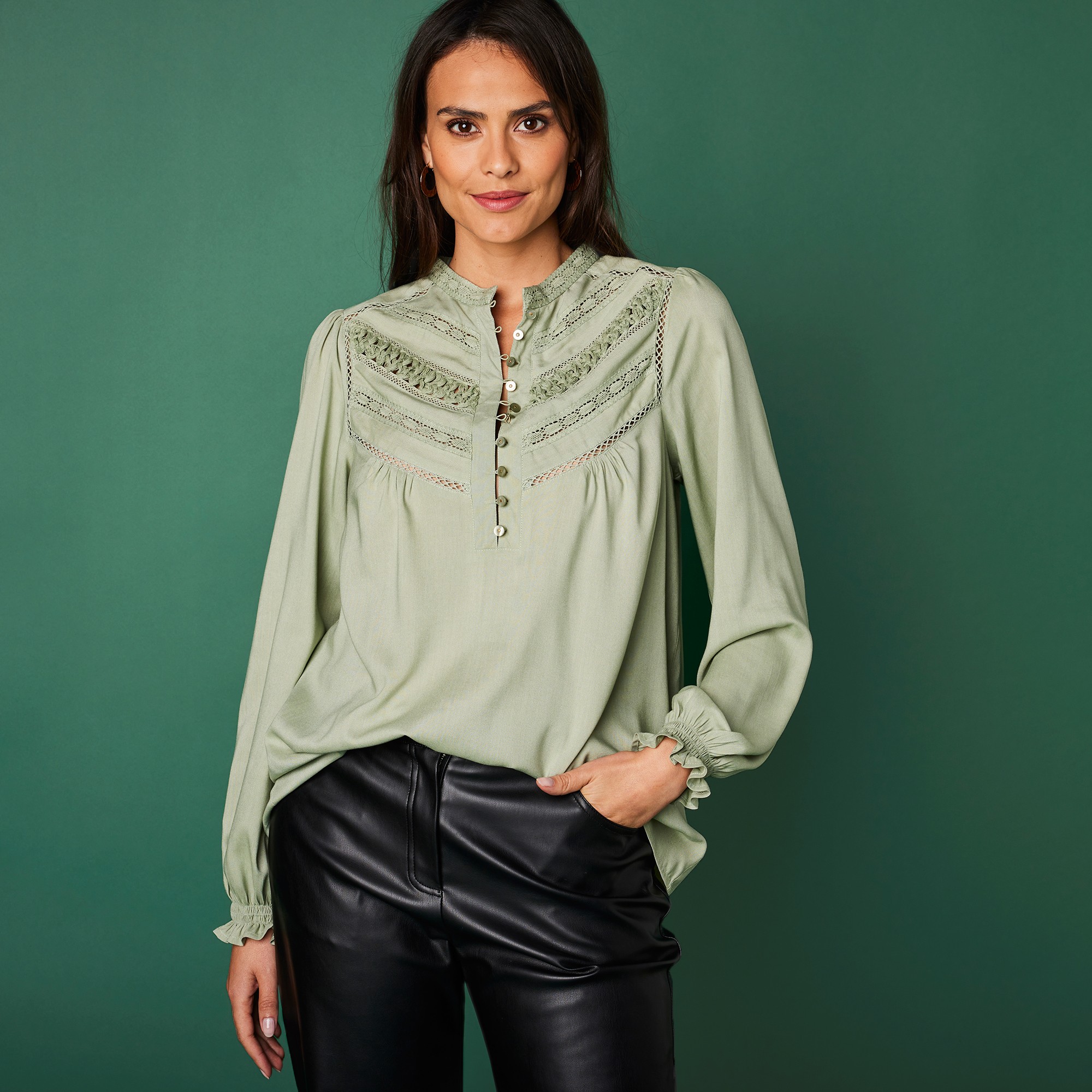 Blouse Empiècement Macramé - Blancheporte