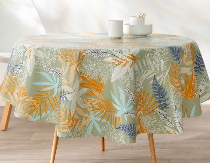 Nappe toile cirée imprimée feuillages